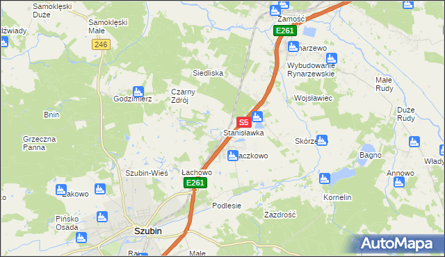 mapa Stanisławka gmina Szubin, Stanisławka gmina Szubin na mapie Targeo