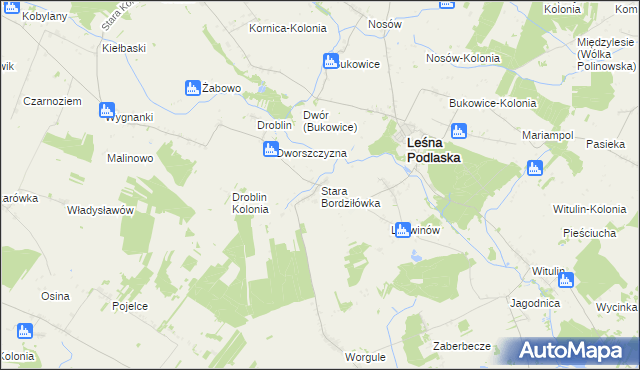 mapa Stara Bordziłówka, Stara Bordziłówka na mapie Targeo
