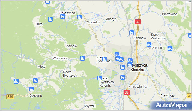 mapa Stara Bystrzyca, Stara Bystrzyca na mapie Targeo