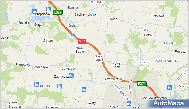 mapa Stara Dąbia, Stara Dąbia na mapie Targeo