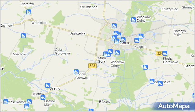 mapa Stara Góra gmina Góra, Stara Góra gmina Góra na mapie Targeo