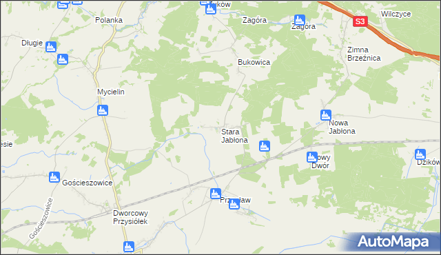 mapa Stara Jabłona, Stara Jabłona na mapie Targeo