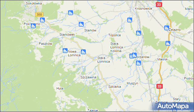 mapa Stara Łomnica, Stara Łomnica na mapie Targeo