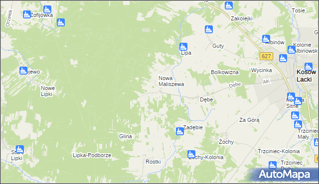 mapa Stara Maliszewa, Stara Maliszewa na mapie Targeo