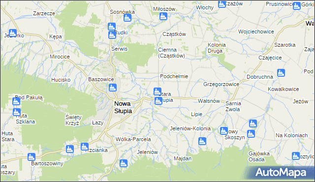 mapa Stara Słupia, Stara Słupia na mapie Targeo