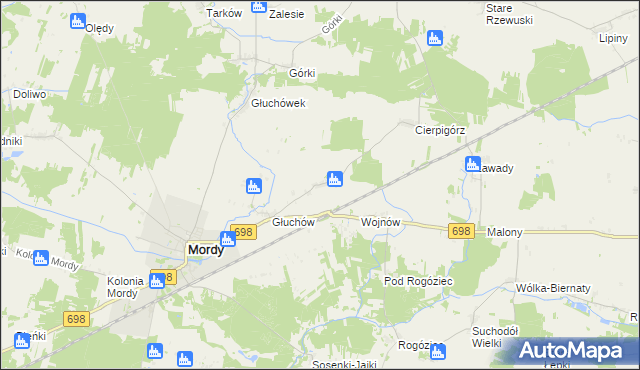 mapa Stara Wieś gmina Mordy, Stara Wieś gmina Mordy na mapie Targeo