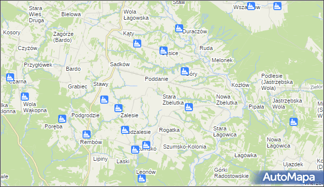 mapa Stara Zbelutka, Stara Zbelutka na mapie Targeo