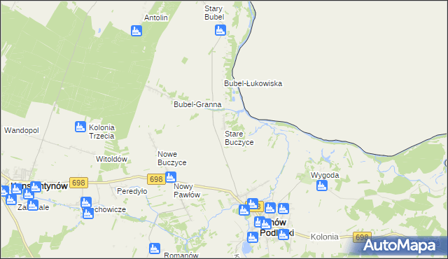 mapa Stare Buczyce, Stare Buczyce na mapie Targeo