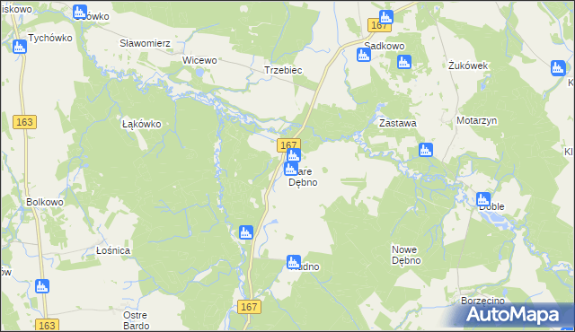 mapa Stare Dębno, Stare Dębno na mapie Targeo