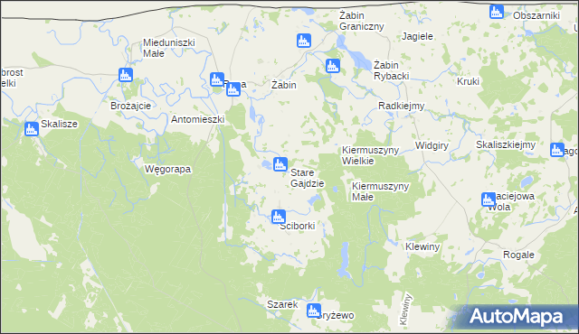 mapa Stare Gajdzie, Stare Gajdzie na mapie Targeo