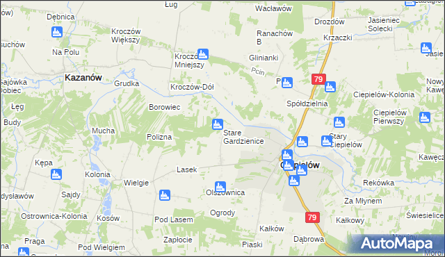 mapa Stare Gardzienice, Stare Gardzienice na mapie Targeo