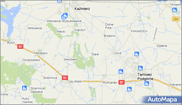 mapa Stare gmina Kaźmierz, Stare gmina Kaźmierz na mapie Targeo