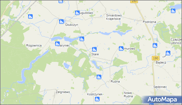 mapa Stare gmina Wysoka, Stare gmina Wysoka na mapie Targeo