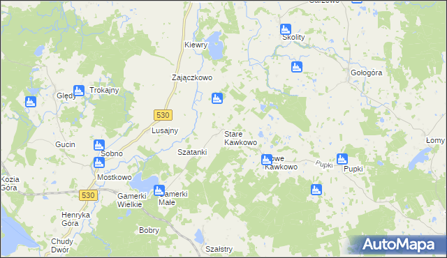 mapa Stare Kawkowo, Stare Kawkowo na mapie Targeo
