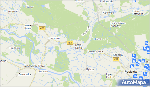 mapa Stare Kolnie, Stare Kolnie na mapie Targeo