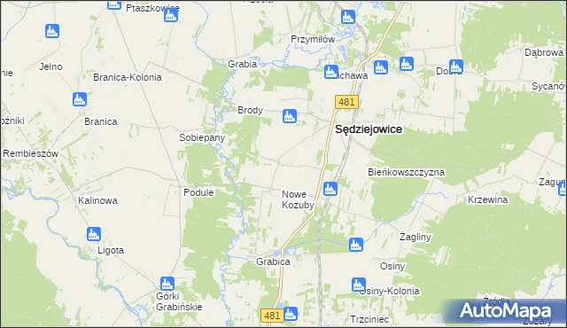 mapa Stare Kozuby, Stare Kozuby na mapie Targeo