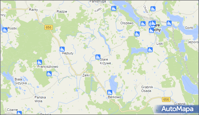 mapa Stare Krzywe, Stare Krzywe na mapie Targeo