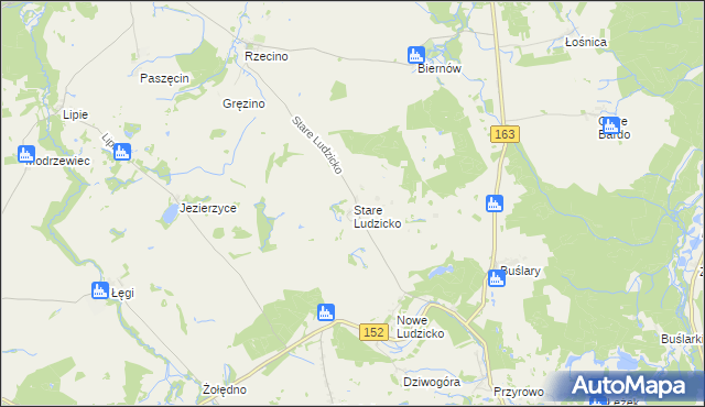 mapa Stare Ludzicko, Stare Ludzicko na mapie Targeo