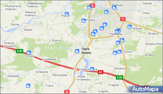 mapa Stare Miasto powiat koniński, Stare Miasto powiat koniński na mapie Targeo