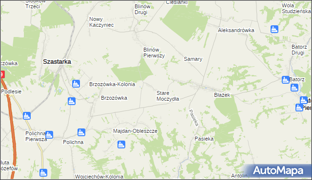 mapa Stare Moczydła, Stare Moczydła na mapie Targeo