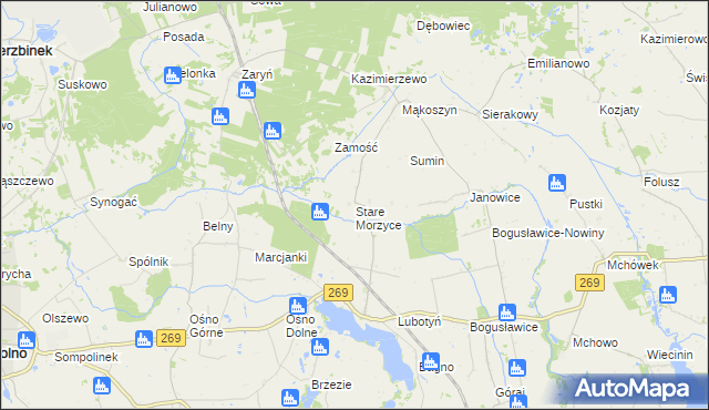 mapa Stare Morzyce, Stare Morzyce na mapie Targeo