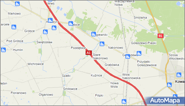 mapa Stare Nakonowo, Stare Nakonowo na mapie Targeo