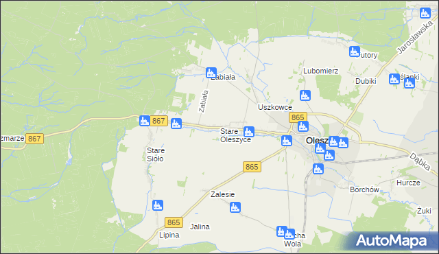 mapa Stare Oleszyce, Stare Oleszyce na mapie Targeo