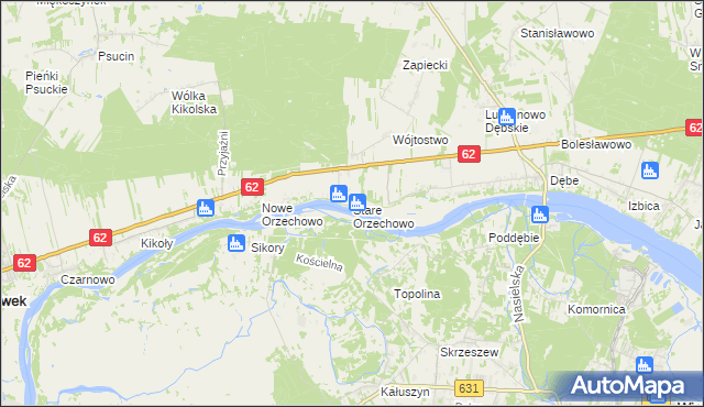 mapa Stare Orzechowo, Stare Orzechowo na mapie Targeo