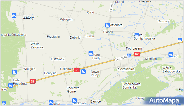 mapa Stare Płudy, Stare Płudy na mapie Targeo