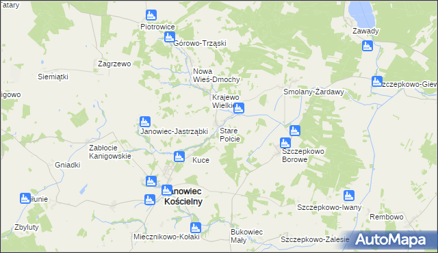 mapa Stare Połcie, Stare Połcie na mapie Targeo