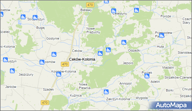 mapa Stare Prażuchy, Stare Prażuchy na mapie Targeo