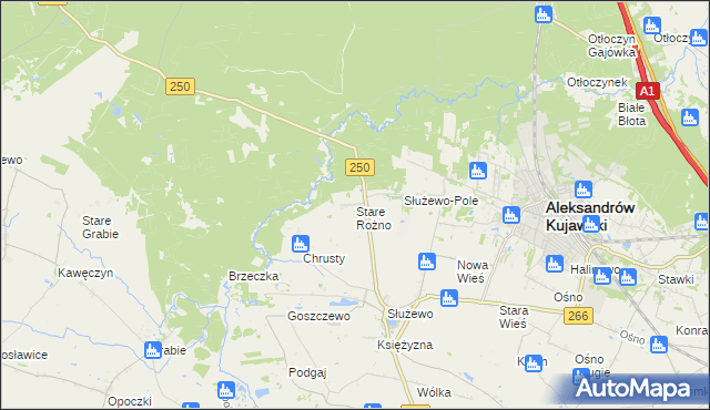 mapa Stare Rożno, Stare Rożno na mapie Targeo