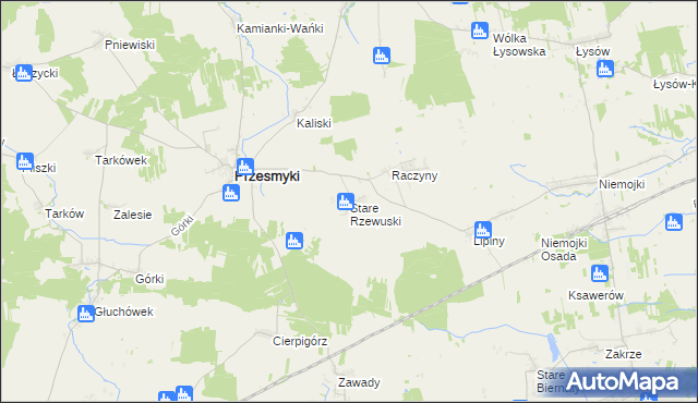 mapa Stare Rzewuski, Stare Rzewuski na mapie Targeo