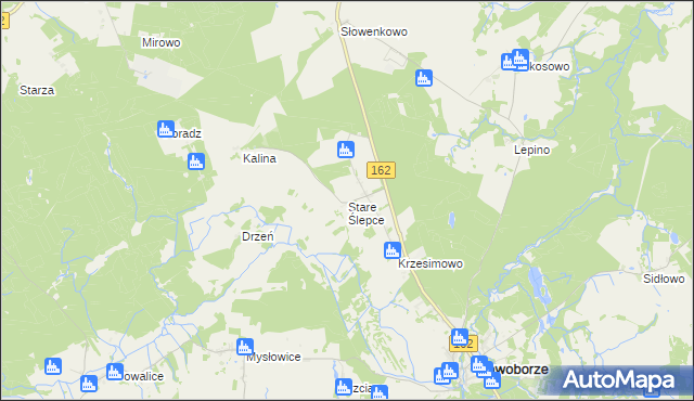 mapa Stare Ślepce, Stare Ślepce na mapie Targeo