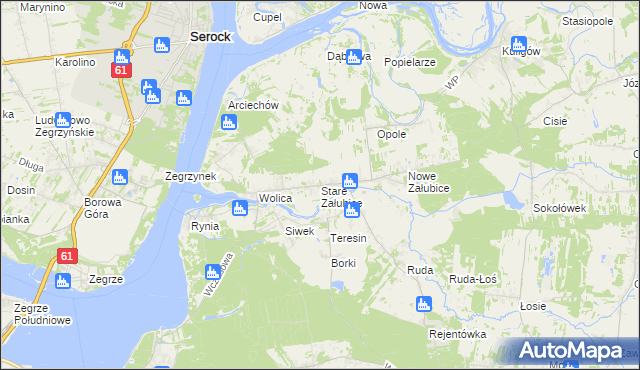 mapa Stare Załubice, Stare Załubice na mapie Targeo