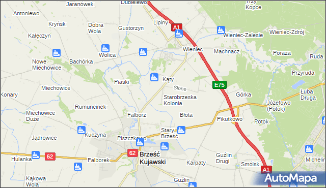 mapa Starobrzeska Kolonia, Starobrzeska Kolonia na mapie Targeo