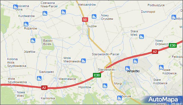 mapa Starowiskitki-Parcel, Starowiskitki-Parcel na mapie Targeo