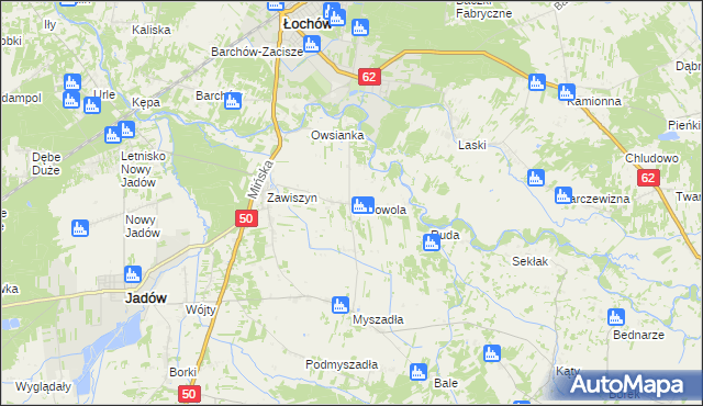 mapa Starowola gmina Jadów, Starowola gmina Jadów na mapie Targeo