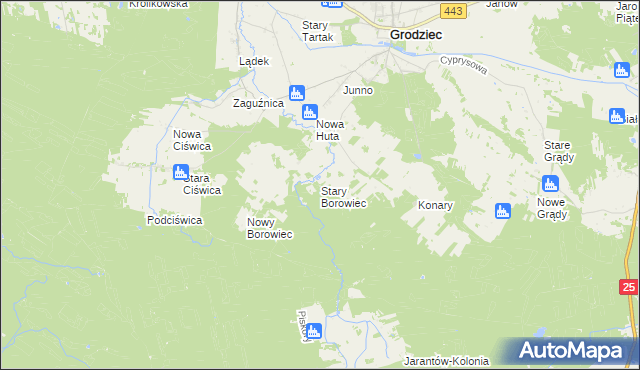 mapa Stary Borowiec, Stary Borowiec na mapie Targeo