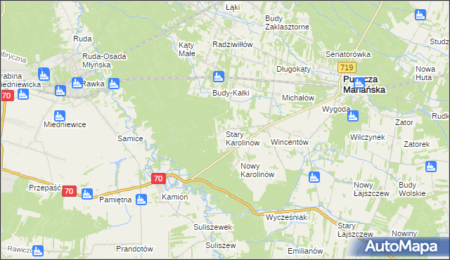 mapa Stary Karolinów, Stary Karolinów na mapie Targeo
