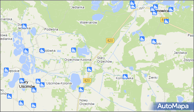 mapa Stary Orzechów, Stary Orzechów na mapie Targeo