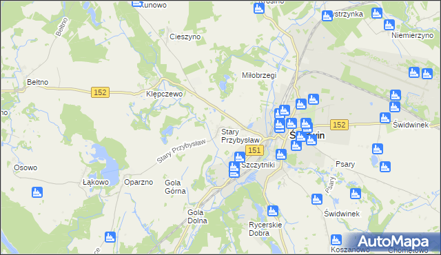 mapa Stary Przybysław, Stary Przybysław na mapie Targeo