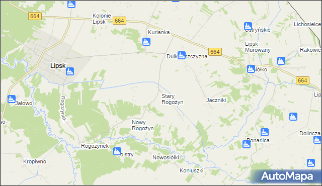 mapa Stary Rogożyn, Stary Rogożyn na mapie Targeo