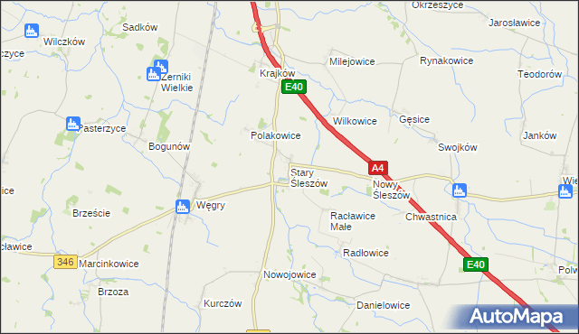 mapa Stary Śleszów, Stary Śleszów na mapie Targeo