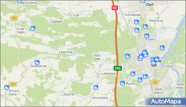 mapa Stary Staw gmina Nowa Sól, Stary Staw gmina Nowa Sól na mapie Targeo