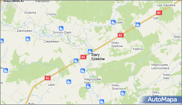 mapa Stary Szelków, Stary Szelków na mapie Targeo