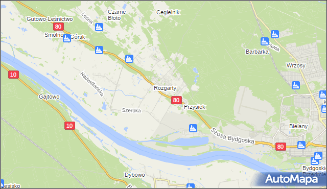 mapa Stary Toruń, Stary Toruń na mapie Targeo