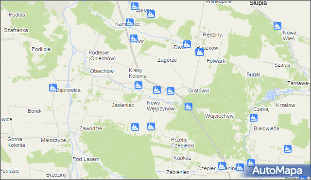 mapa Stary Węgrzynów, Stary Węgrzynów na mapie Targeo