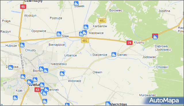 mapa Starzenice, Starzenice na mapie Targeo