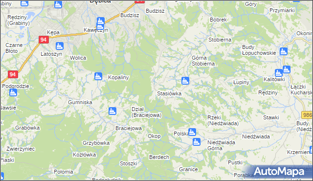 mapa Stasiówka gmina Dębica, Stasiówka gmina Dębica na mapie Targeo